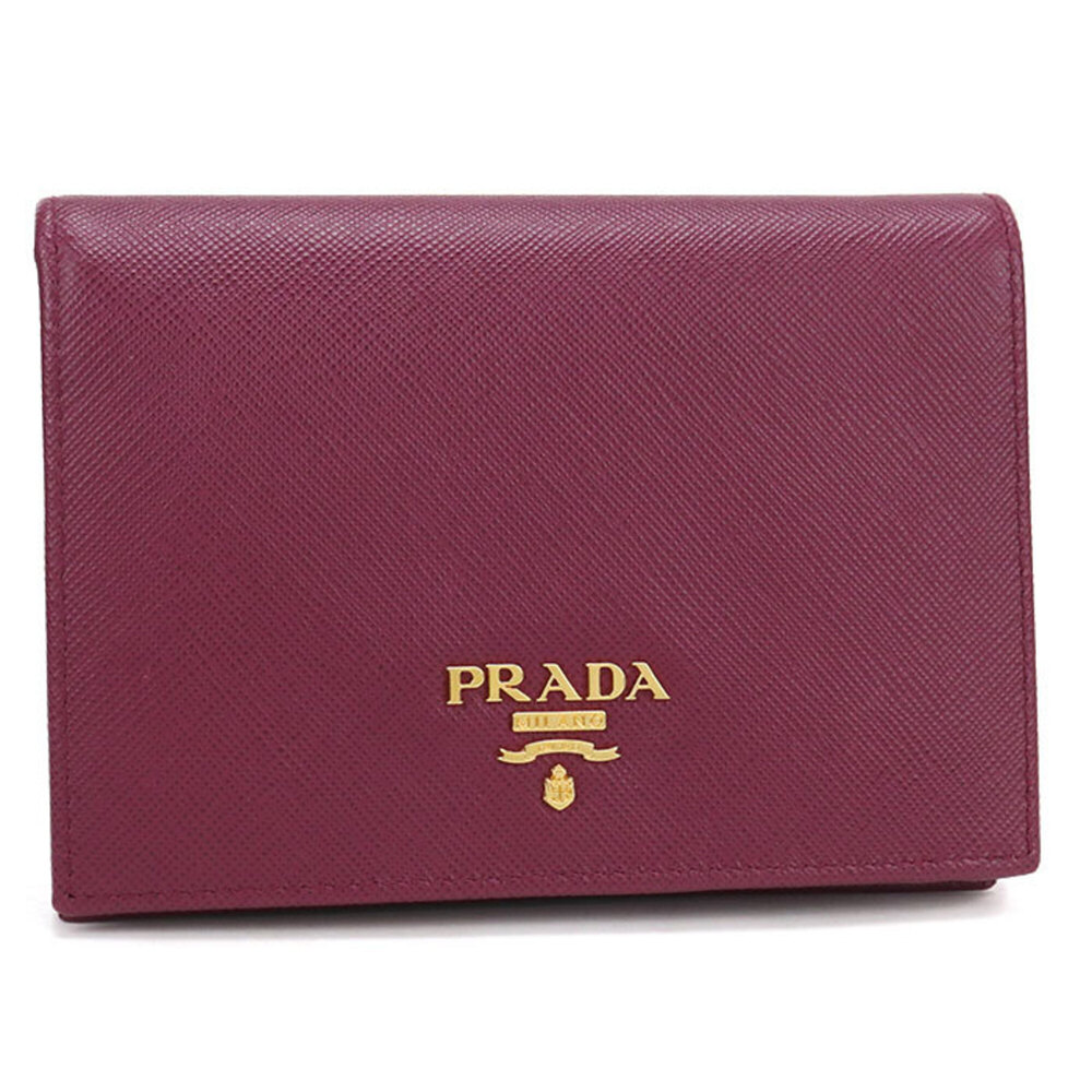 PRADA bi-fold wallet 1M0668 Saffiano leather women's purple